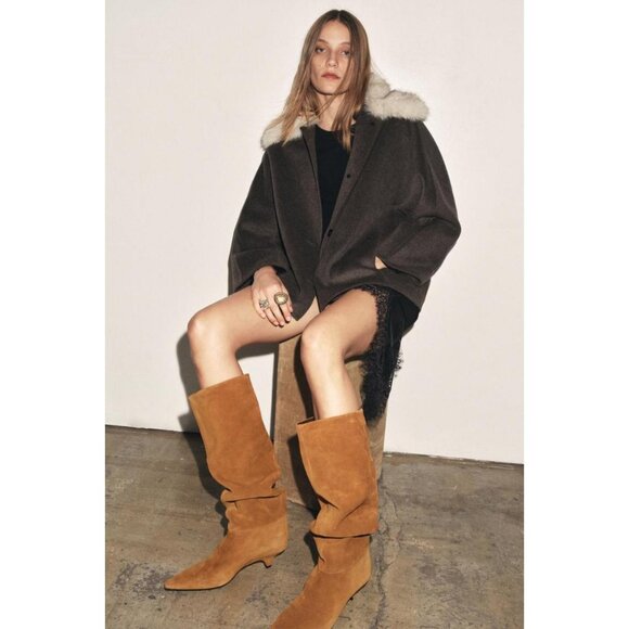 ZARA SUEDE HEELED BOOTS - Picture 2 of 7